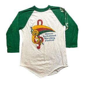 VTG Hoover Marching Festival Shirt Adult Small Raglan‎ Single Stitch 70s RARE